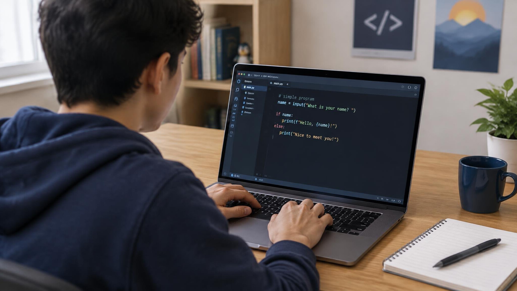 person learning programming