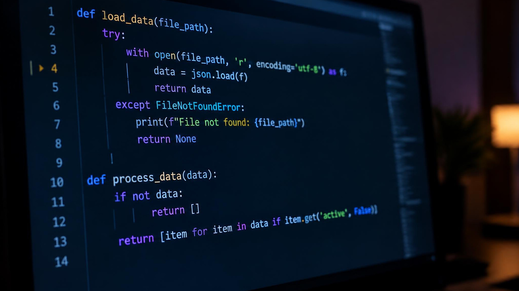 Close up of code on a computer screen
